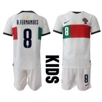Portugal Bruno Fernandes #8 Fotballklær Bortedraktsett Barn VM 2022 Kortermet (+ korte bukser)